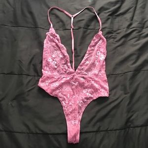 NWOT Victoria Secret Pink Plunge Lace Teddy 💋